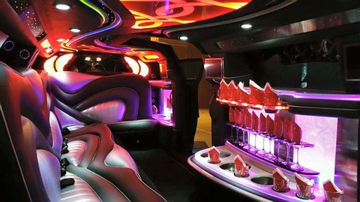 Inside daytona Limos Charger limousine